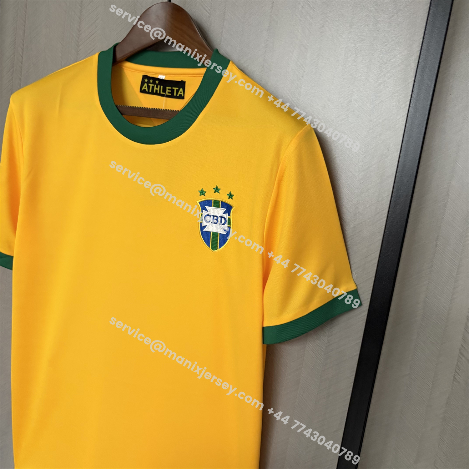 ManixJersey.com | Retro Brazil 1971 Home Jersey -Customize Name, Number and Patch | Worldwide Shipping