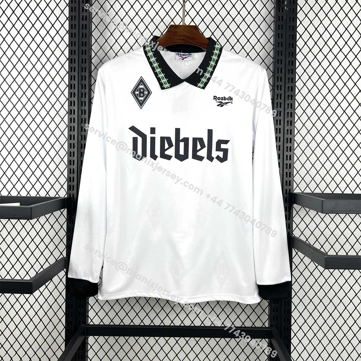 ManixJersey.com | Retro Borussia Mönchengladbach 1995-96 Home Long Sleeves Jersey -Customize Name, Number and Patch | Worldwide Shipping