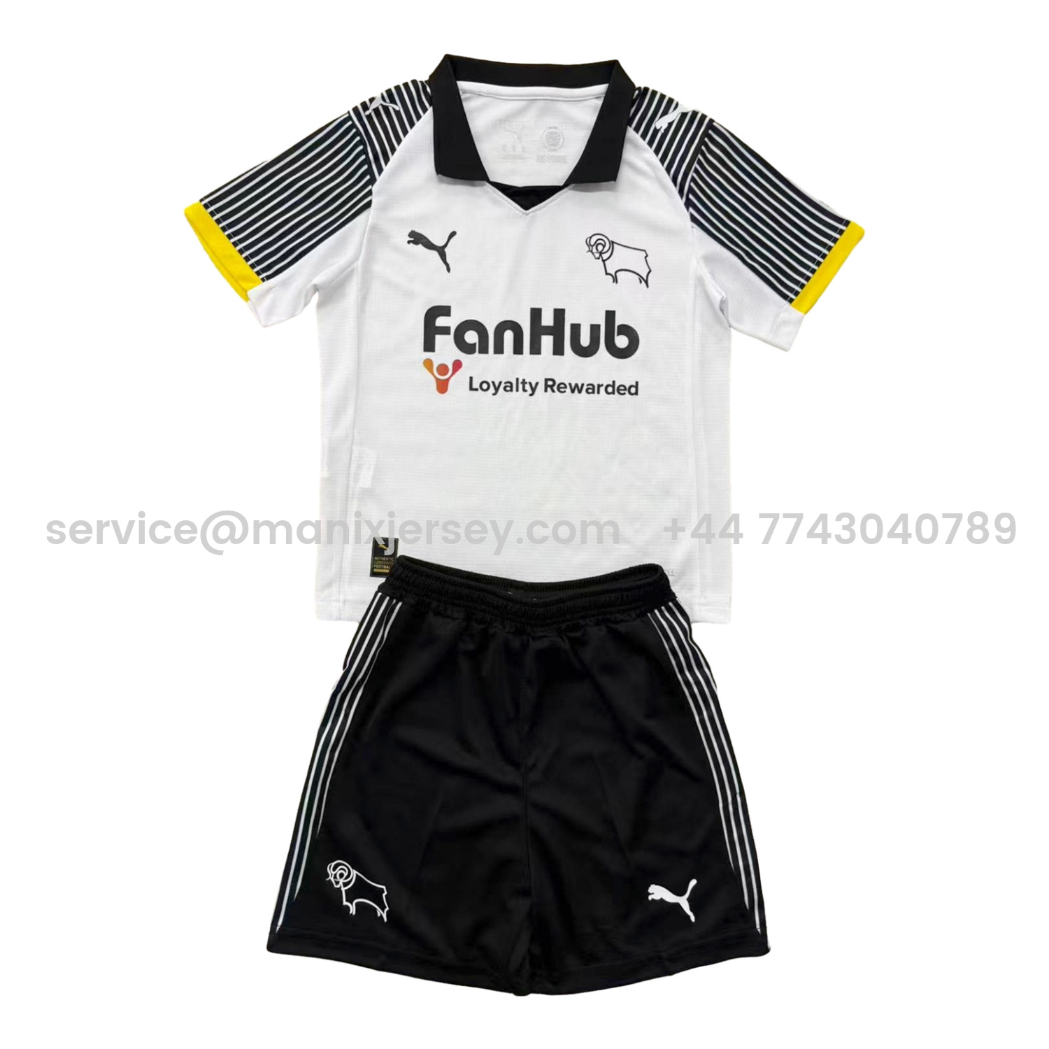 ManixJersey.com | Derby County 25-26 Home Men's Adult Jersey Set - Fans Version -Customize Name, Number and Patch | Worldwide Shipping