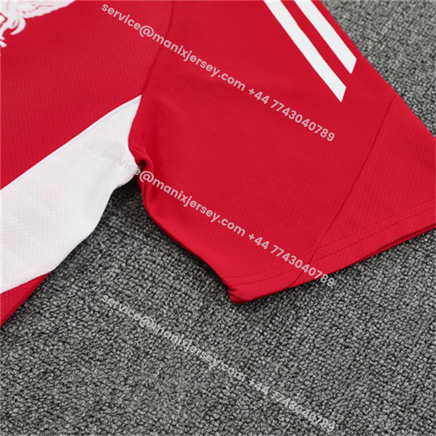 ManixJersey.com | Arsenal 25-26 Kids Short-Sleeve Training Set - Red Top & Black Shorts -Customize Name, Number and Patch | Worldwide Shipping