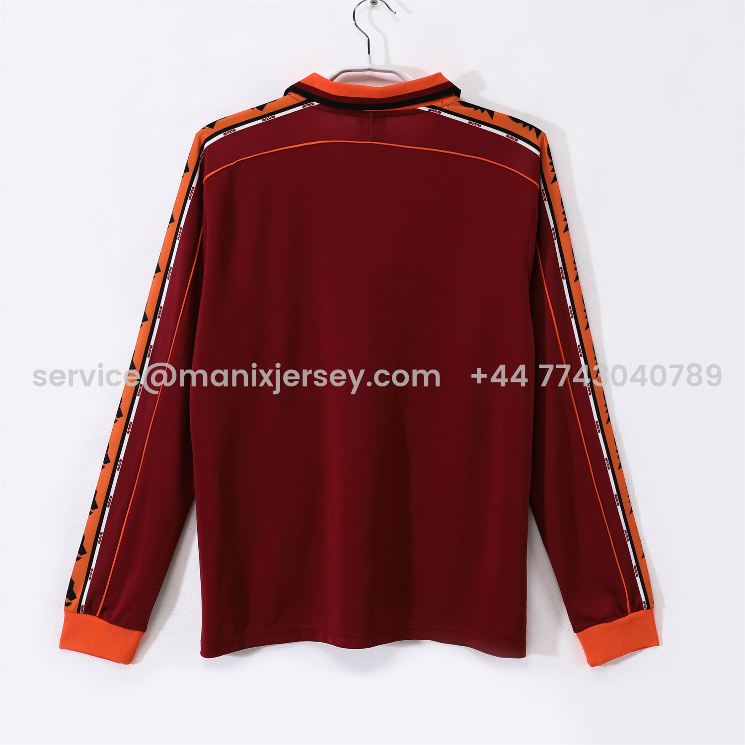 ManixJersey.com | Retro Roma 1998-99 Home Long Sleeves Jersey -Customize Name, Number and Patch | Worldwide Shipping