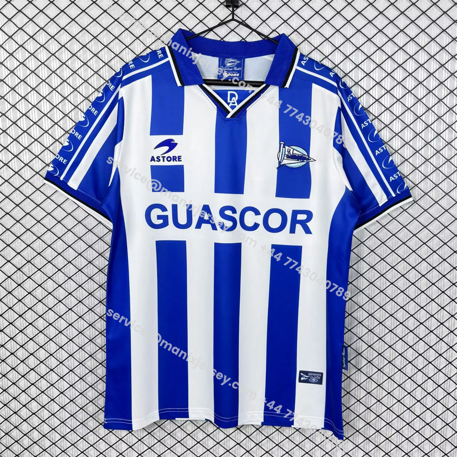 ManixJersey.com | Retro Deportivo Alavés 1998-99 Home Jersey -Customize Name, Number and Patch | Worldwide Shipping
