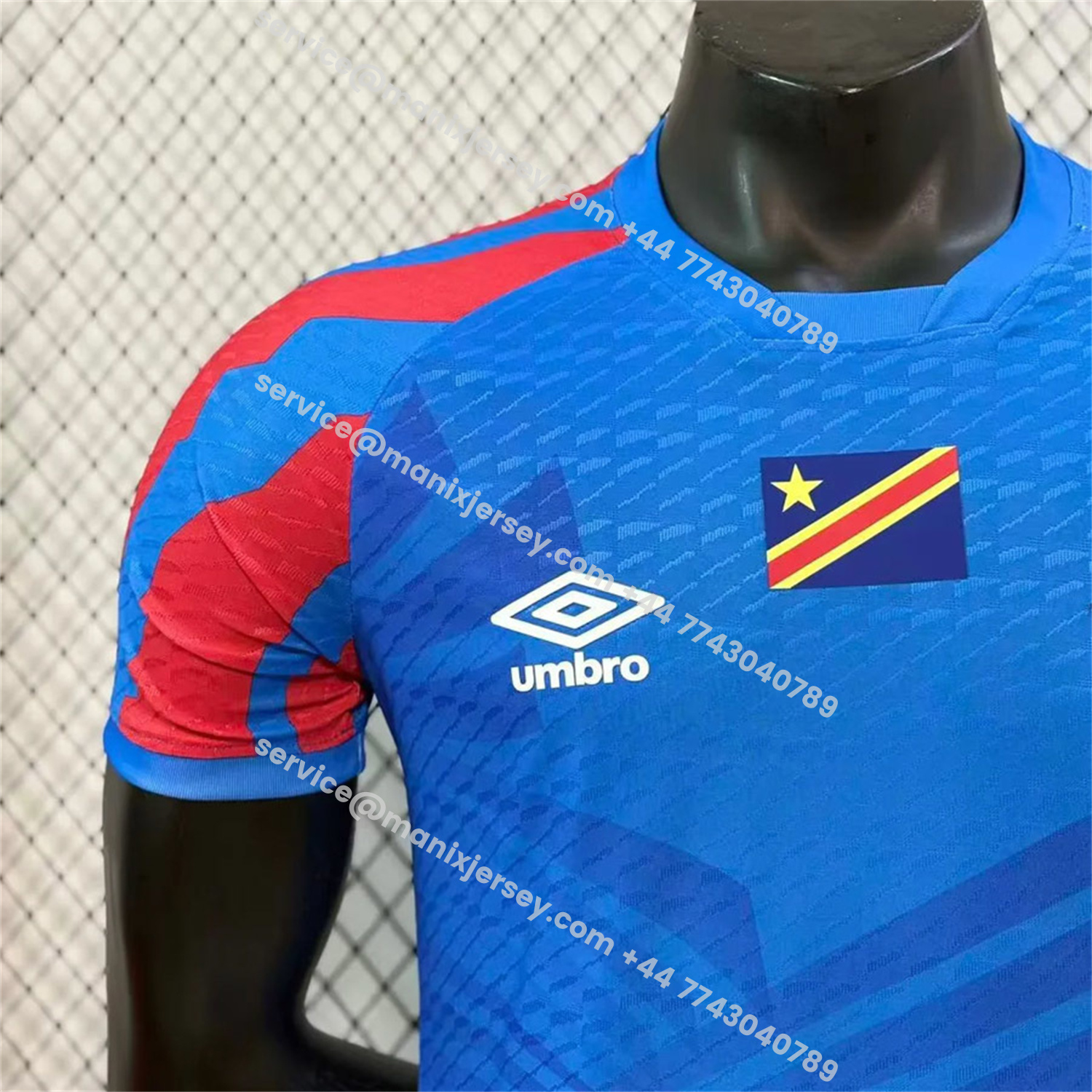 ManixJersey.com | Retro Congo 2023 Home Blue Jersey - Player Version -Customize Name, Number and Patch | Worldwide Shipping