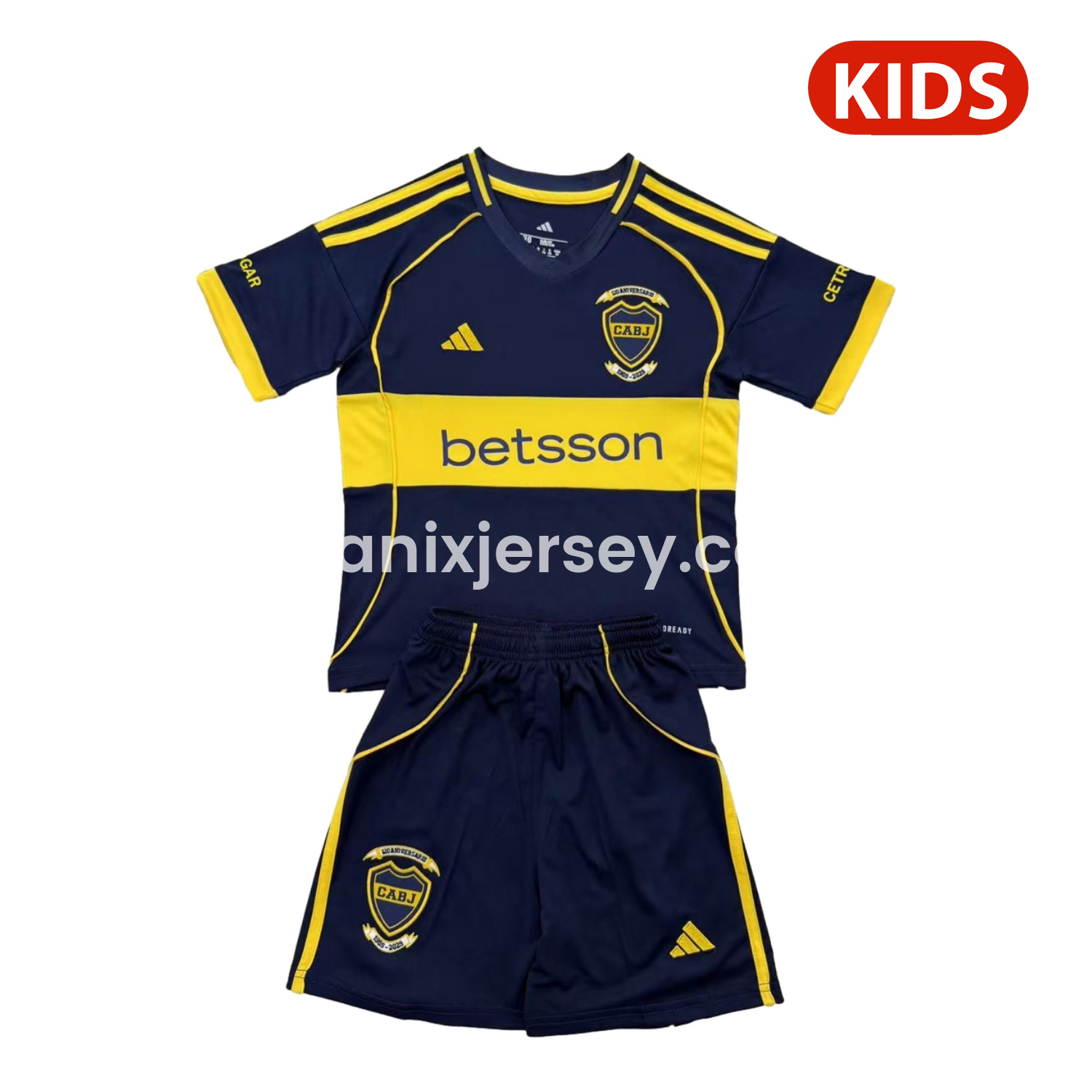 ManixJersey.com | Boca Juniors 25-26 Home 120th Anniversary Kids Kit -Customize Name, Number and Patch | Worldwide Shipping