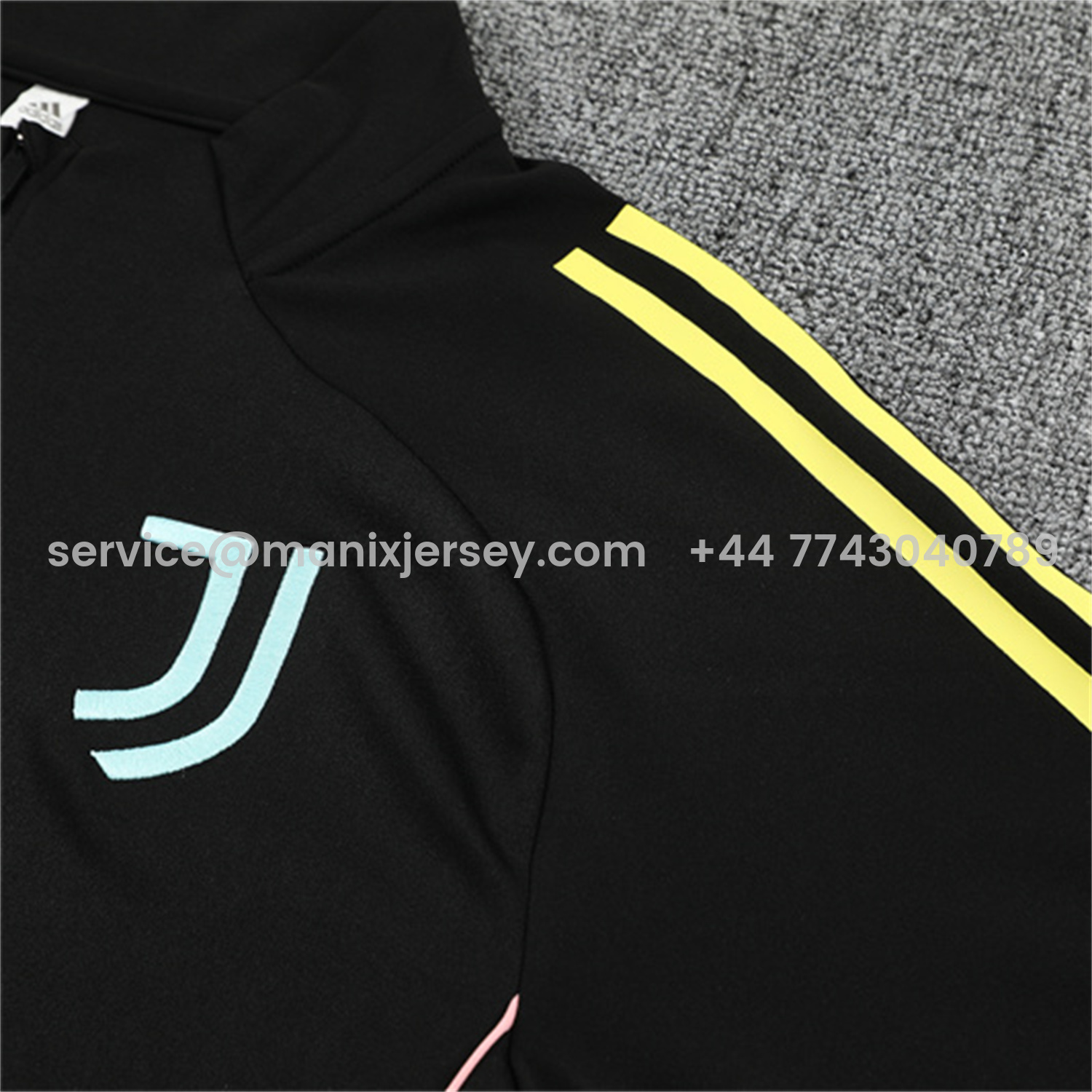 ManixJersey.com | Juventus 25-26 Kids Long Sleeve Training Set - Black Top and Black Pants -Customize Name, Number and Patch | Worldwide Shipping