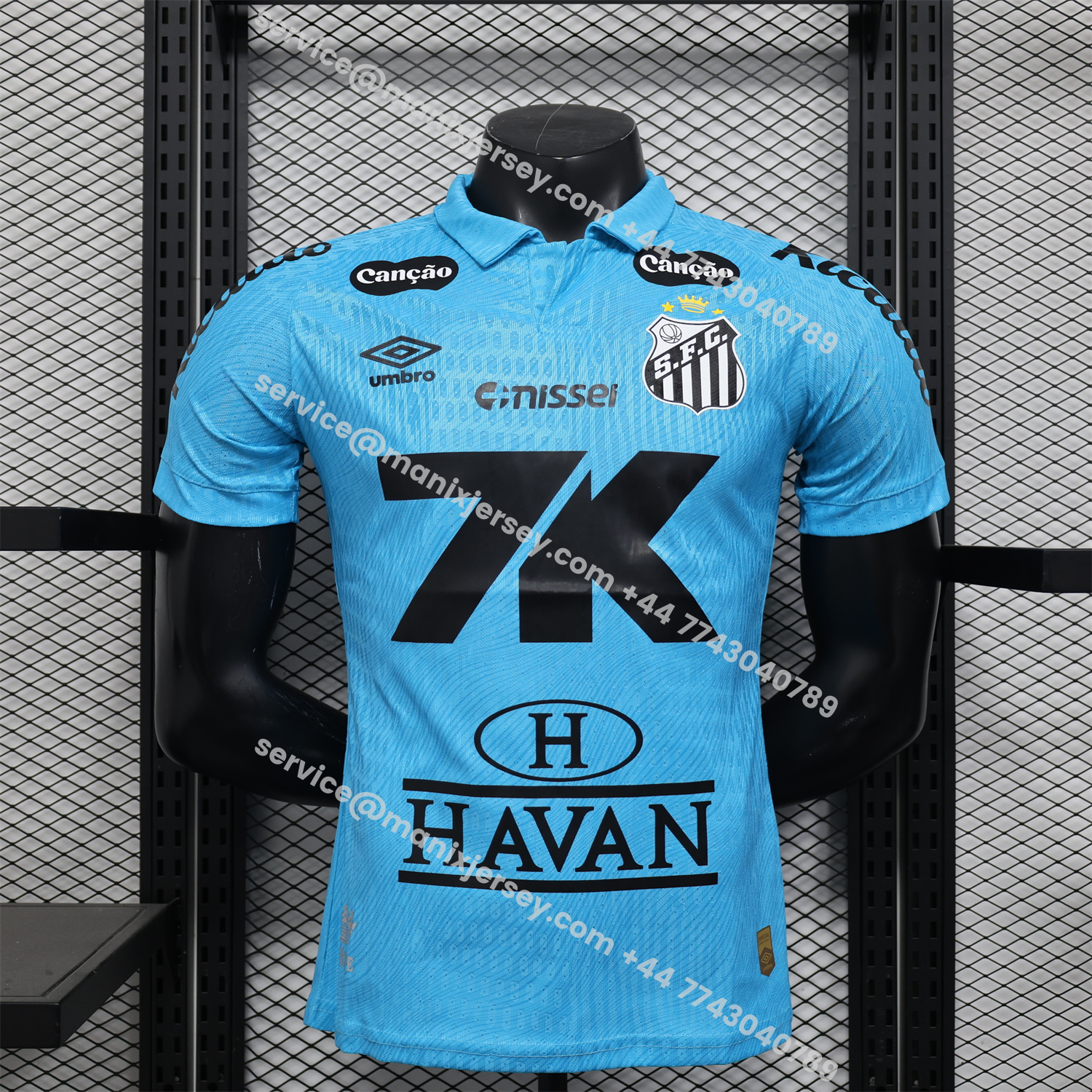 ManixJersey.com | Santos 25-26 Third Blue Jersey - Play Version -Customize Name, Number and Patch | Worldwide Shipping