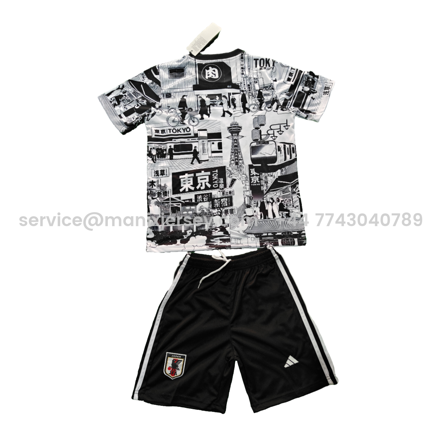 ManixJersey.com | Japan 25-26 Tokyo City Appearance White And Black Special Kids Kit -Customize Name, Number and Patch | Worldwide Shipping