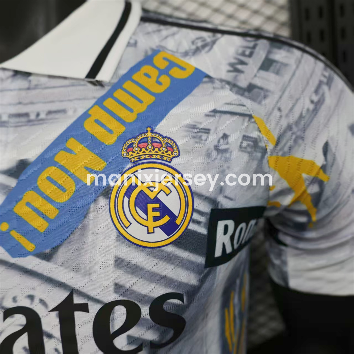 ManixJersey.com | Real Madrid 25-26 Capture Of Camp Nou POLO White Special Jersey - Player Version -Customize Name, Number and Patch | Worldwide Shipping