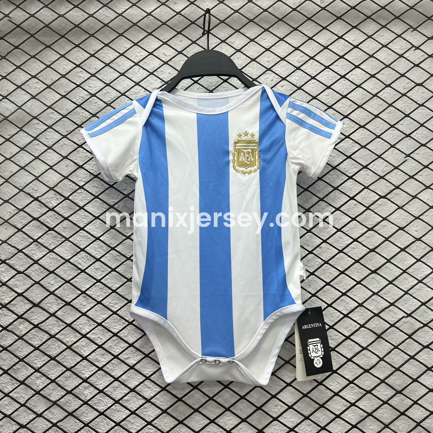 ManixJersey.com | Argentina 24-25 Home Baby Crawling Suit -Customize Name, Number and Patch | Worldwide Shipping