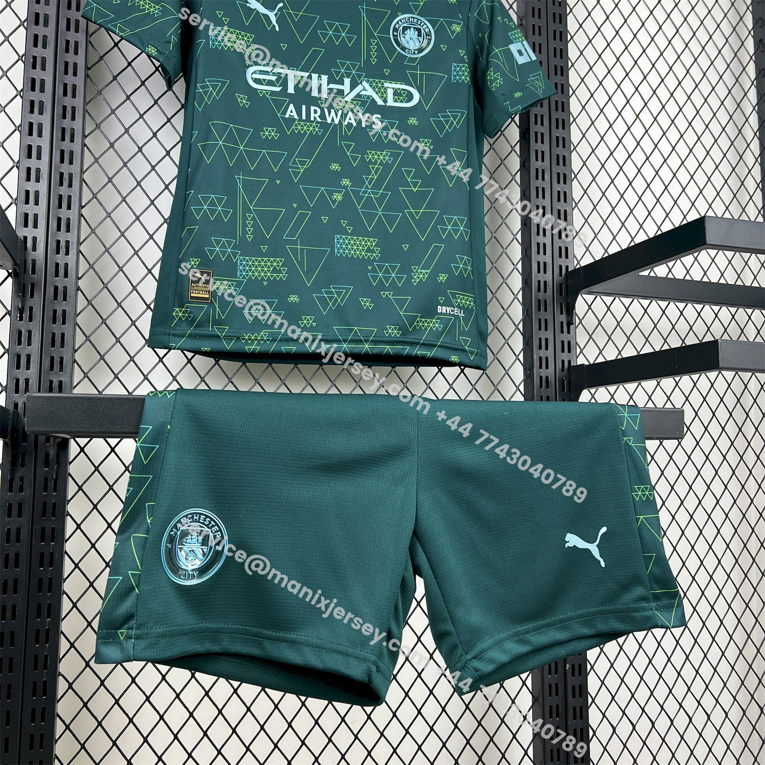 ManixJersey.com | Manchester City 25-26 Fourth Green Kids Kit -Customize Name, Number and Patch | Worldwide Shipping
