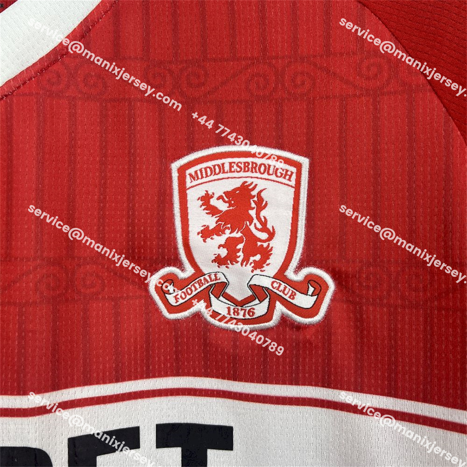 ManixJersey.com | Middlesbrough 25-26 Home Jersey - Fans Version -Customize Name, Number and Patch | Worldwide Shipping