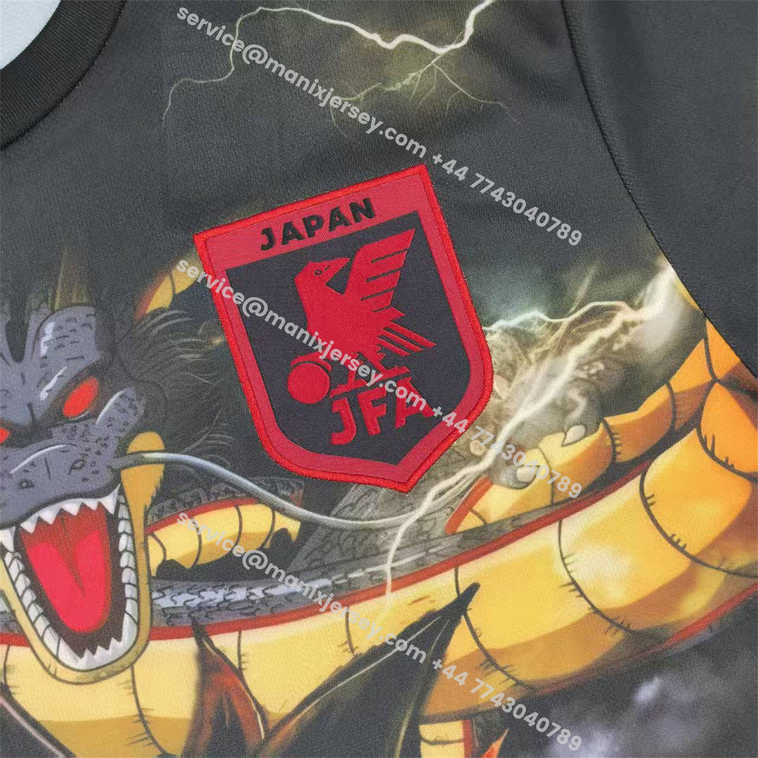 ManixJersey.com | Japan 25-26 Black Goku And Shenron Special Jersey - Fans Version -Customize Name, Number and Patch | Worldwide Shipping