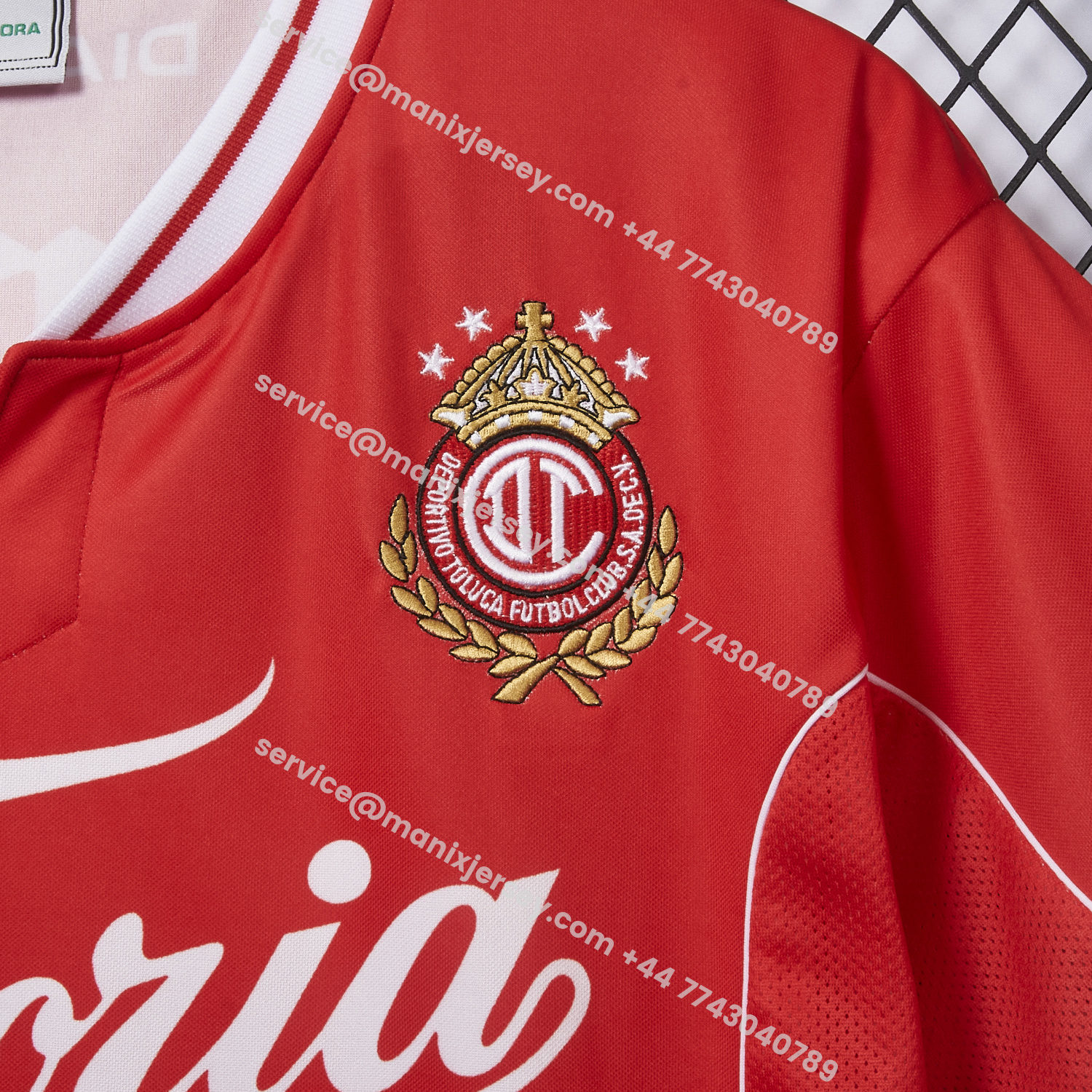 ManixJersey.com | Retro Toluca 1998-99 Home Red Jersey -Customize Name, Number and Patch | Worldwide Shipping
