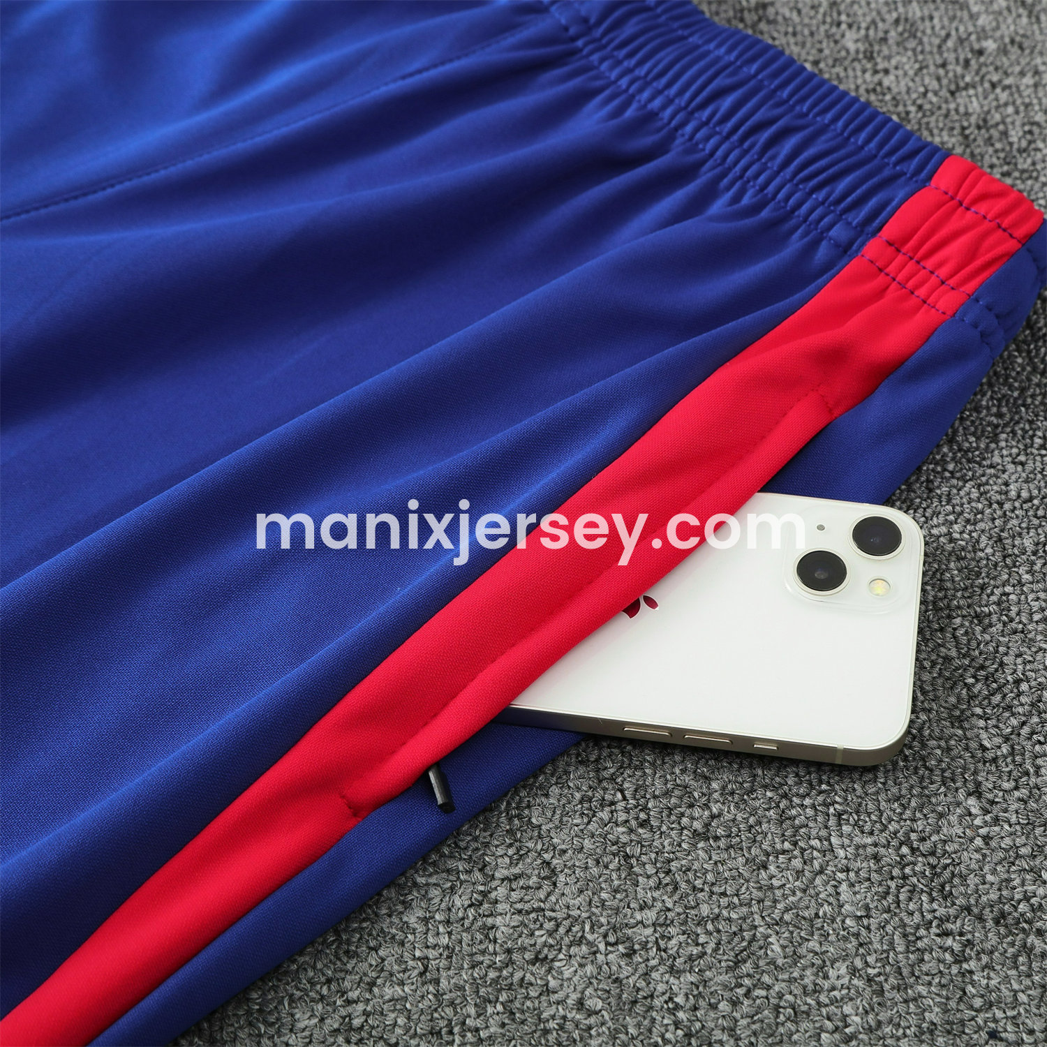ManixJersey.com | Spain 25-26 POLO Short-Sleeve Training Set - Royal Blue Top and Pants -Customize Name, Number and Patch | Worldwide Shipping