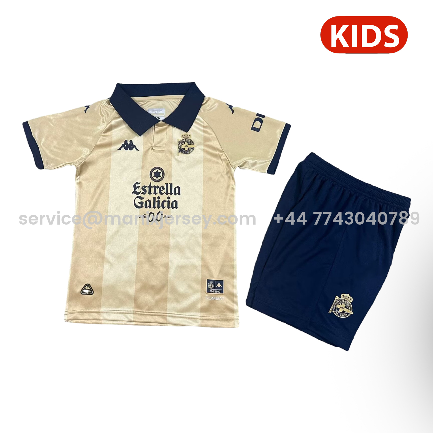 ManixJersey.com | Deportivo de La Coruña 24-25 25th Anniversary of La Liga Triumph Kids Kit -Customize Name, Number and Patch | Worldwide Shipping