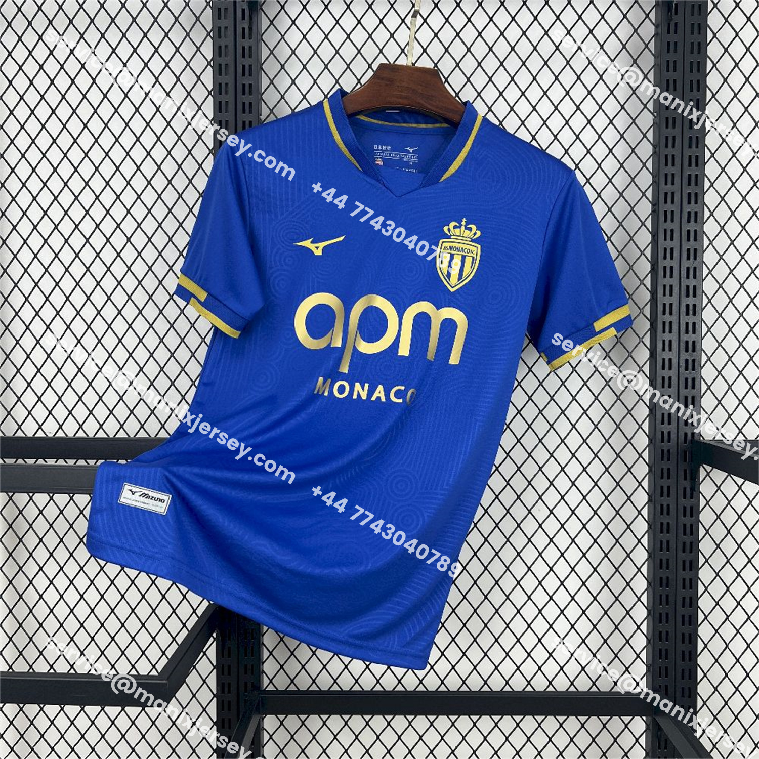 ManixJersey.com | AS Monaco 25-26 Away Blue Jersey - Fans Version -Customize Name, Number and Patch | Worldwide Shipping