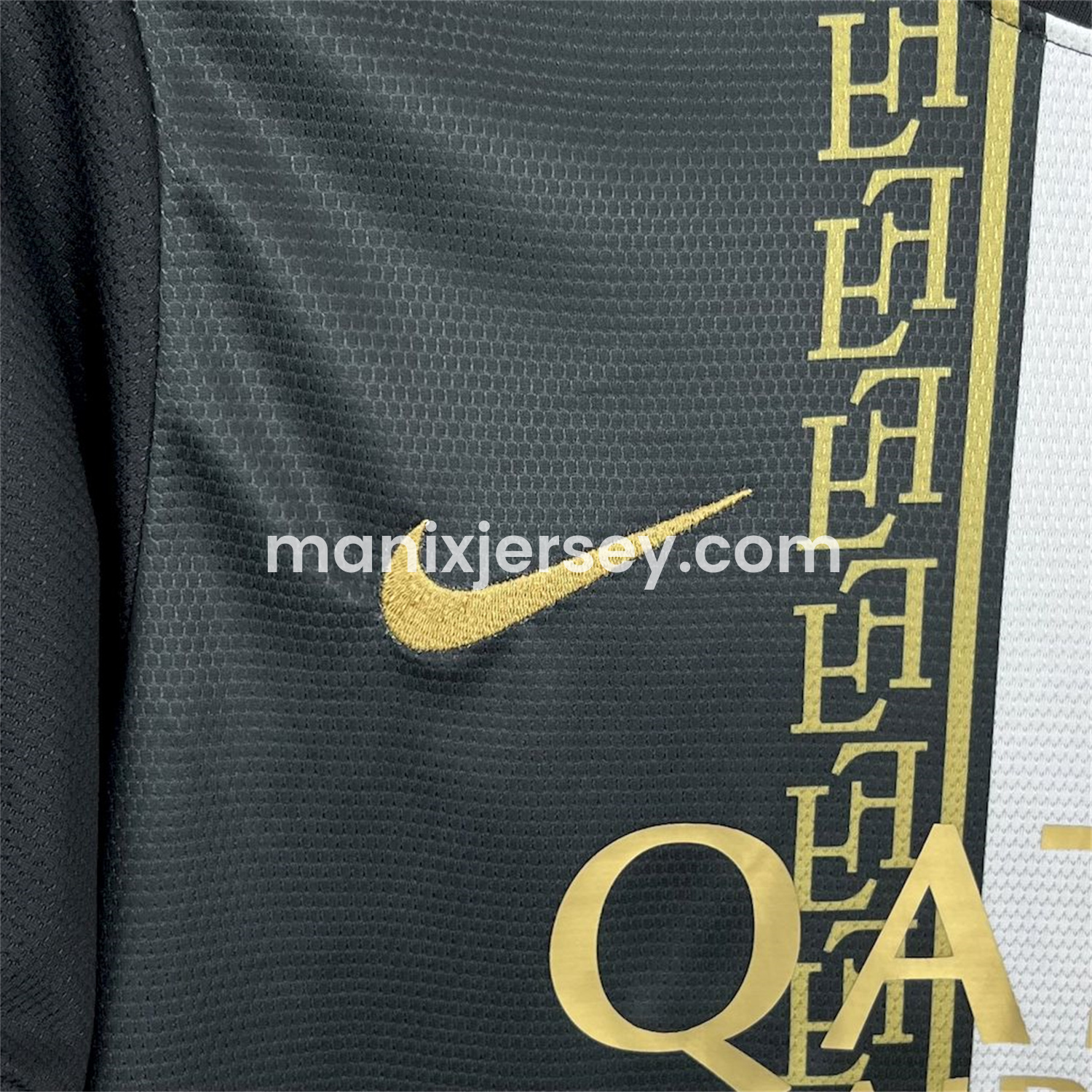 ManixJersey.com | Paris Saint-Germain PSG 25-26 Red White Stripes Black Jersey - Fans Version -Customize Name, Number and Patch | Worldwide Shipping