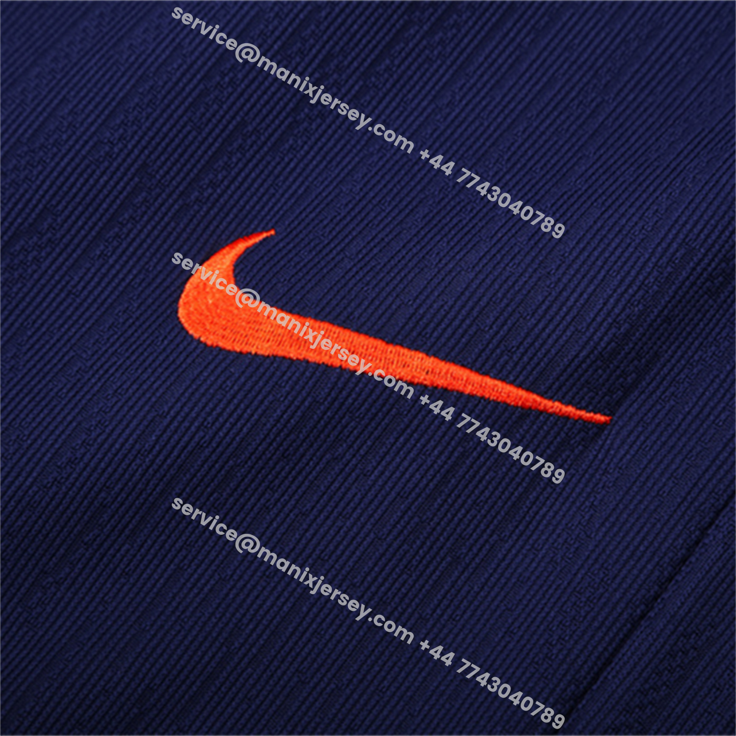 ManixJersey.com | Barcelona 25-26 Kids Long Sleeve Training Set - Orange Top Royal Blue Sponsor & Royal Blue Pants -Customize Name, Number and Patch | Worldwide Shipping