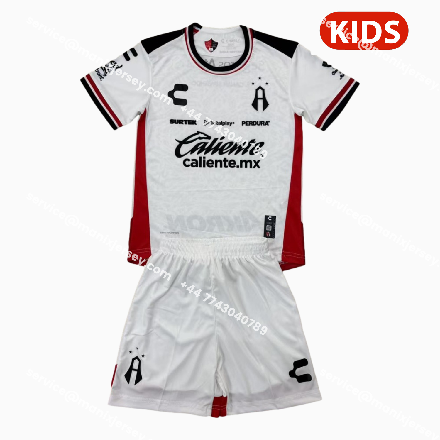 ManixJersey.com | Atlas 25-26 Away White Kids Kit -Customize Name, Number and Patch | Worldwide Shipping