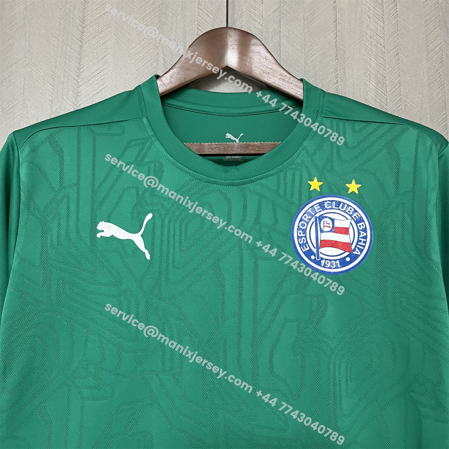 ManixJersey.com | Bahia 25-26 Green Training Jersey - Fans Version -Customize Name, Number and Patch | Worldwide Shipping