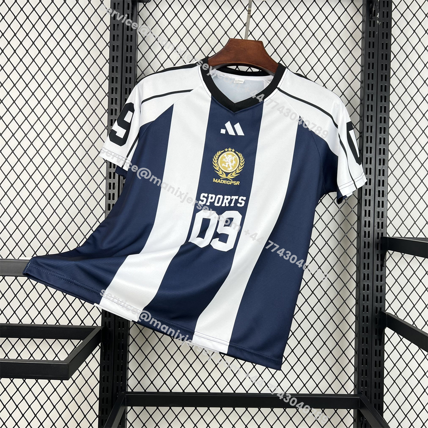 Unisex Deep Blue Striped 2026 World Cup Style V-Neck Soccer Jersey - Fans Version:football jersey mysite: unitedjerseyfootball 邓江浪:football
