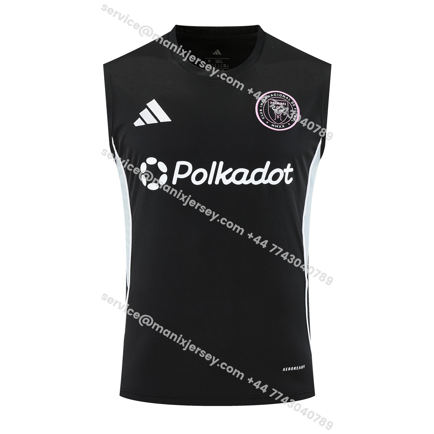 ManixJersey.com | INT M.A.M 25-26 Vest Training Set - Black And Light Grey Vest & Black Shorts -Customize Name, Number and Patch | Worldwide Shipping