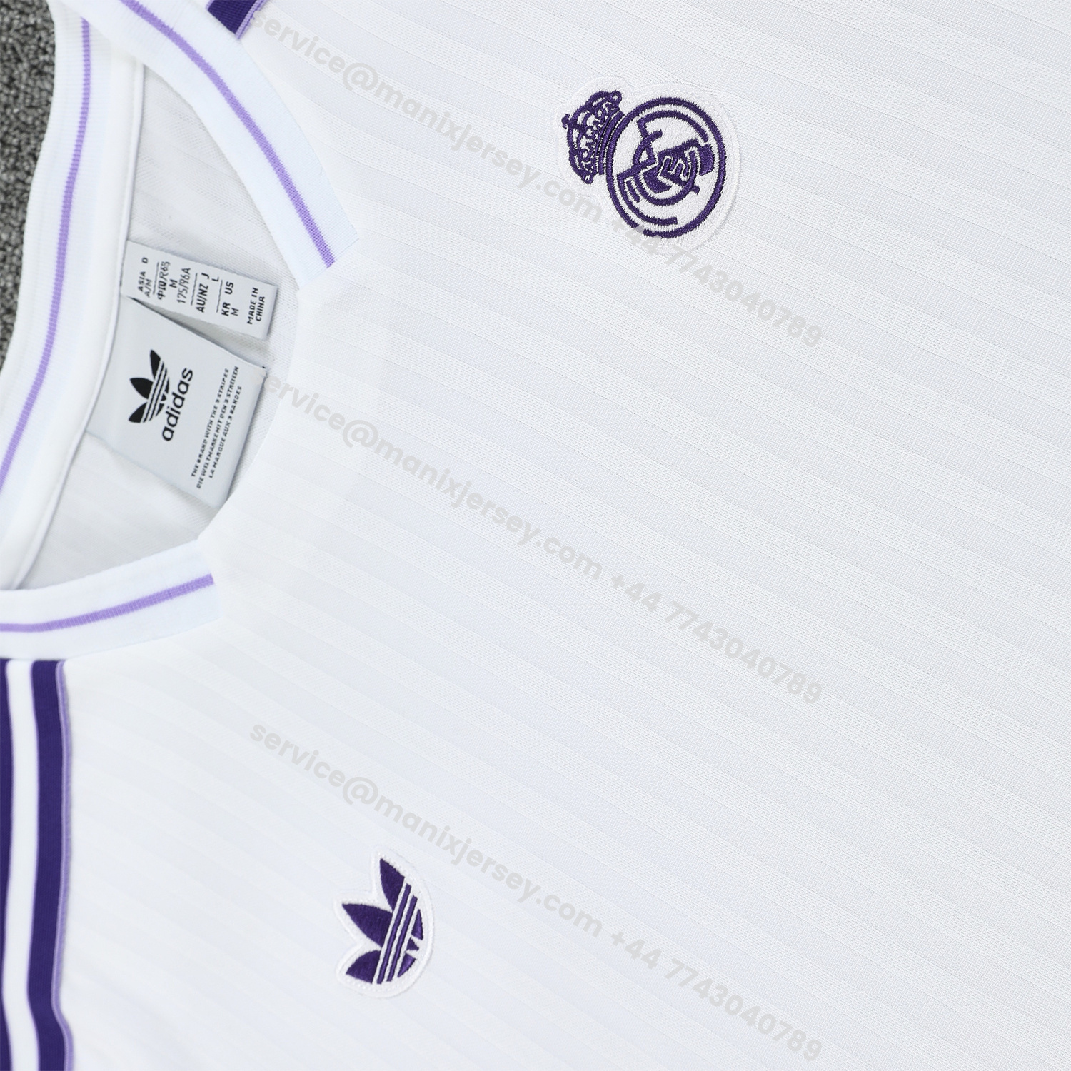 ManixJersey.com | Real Madrid 25-26 Short-Sleeve Training Set - Purple And White Top & Purple Shorts -Customize Name, Number and Patch | Worldwide Shipping