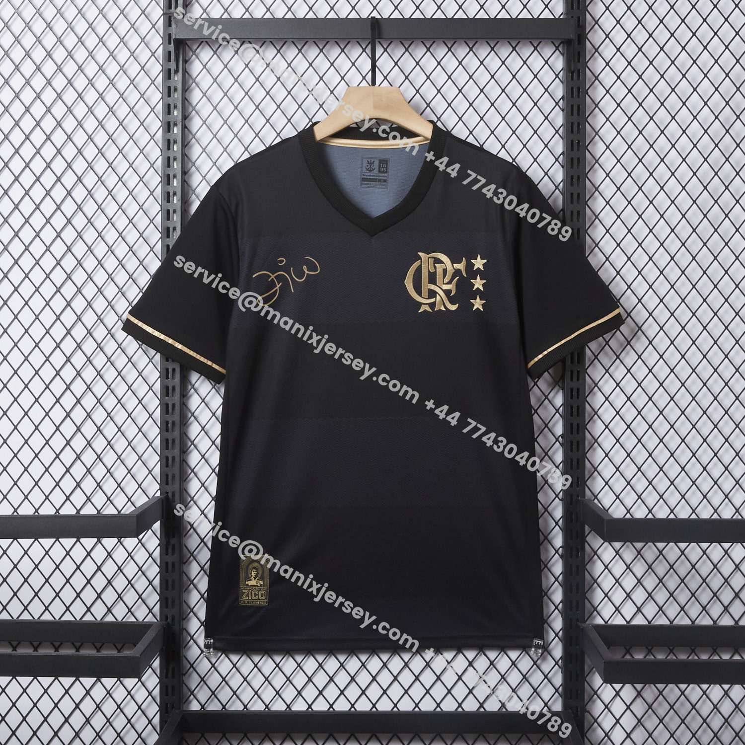 ManixJersey.com | Flamengo 25-26 ZICO Commemorative Black Jersey - Fans Version -Customize Name, Number and Patch | Worldwide Shipping