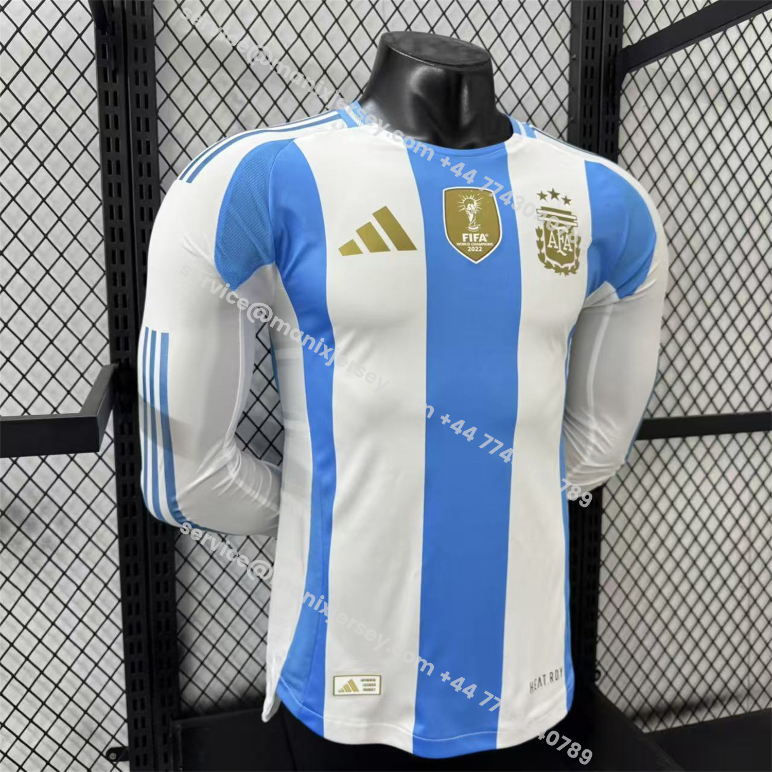 ManixJersey.com | Argentina 2024 Home Long Sleeves Jersey - Player Version -Customize Name, Number and Patch | Worldwide Shipping