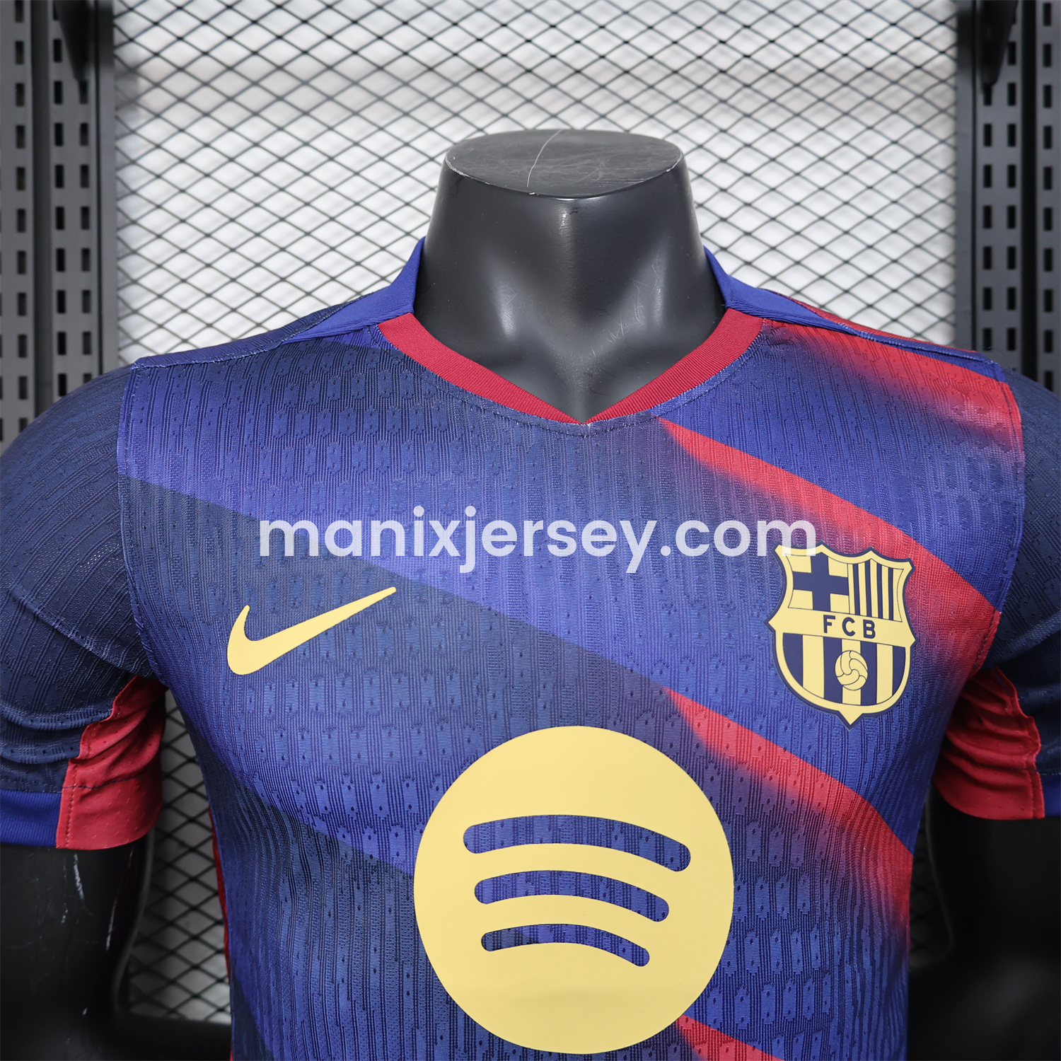 ManixJersey.com | Barcelona 25-26 Red Diagonal Special Blue Jersey - Player Version -Customize Name, Number and Patch | Worldwide Shipping