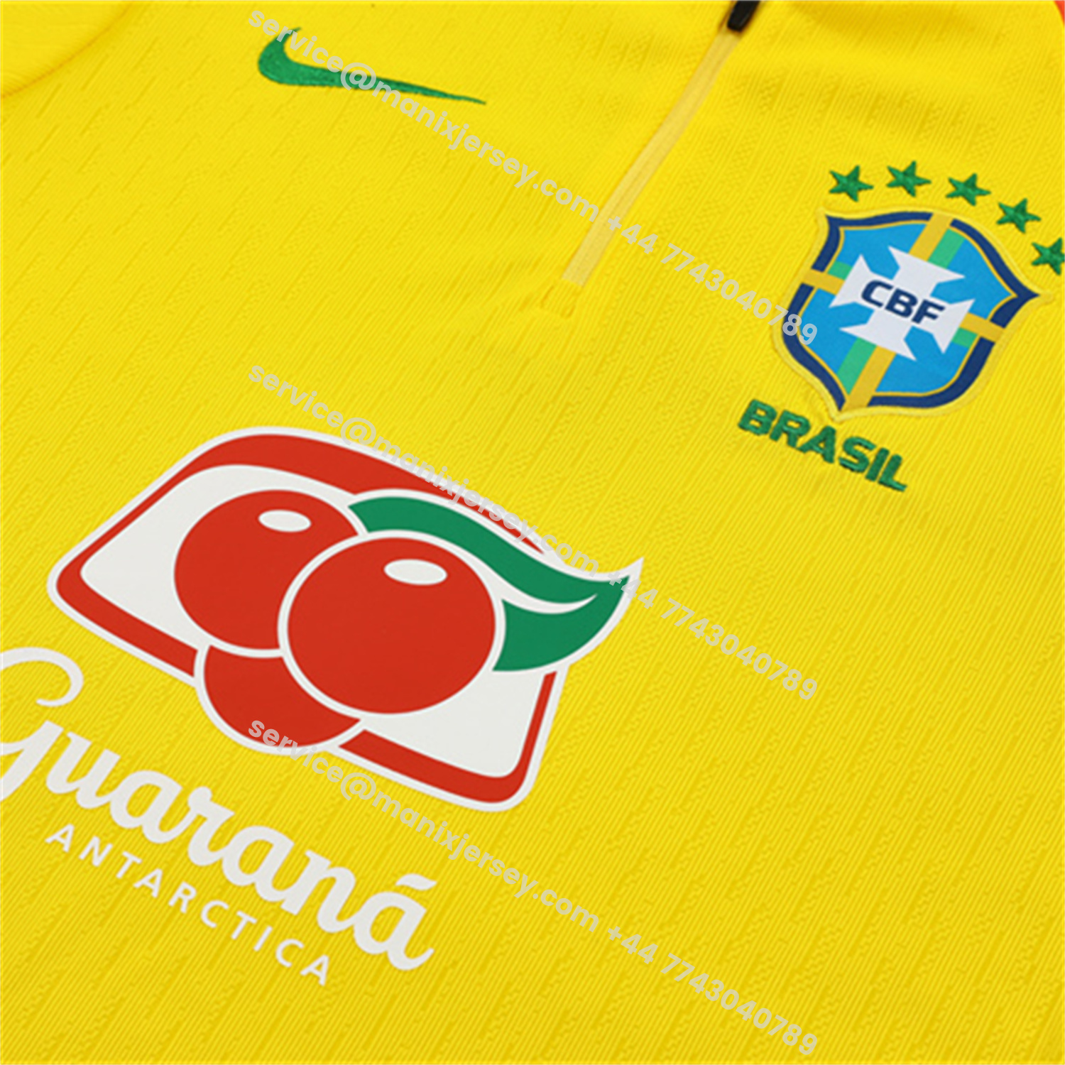 ManixJersey.com | Brazil 25-26 Long Sleeve Training Set - Player Version - Yellow Top and Black Pants -Customize Name, Number and Patch | Worldwide Shipping