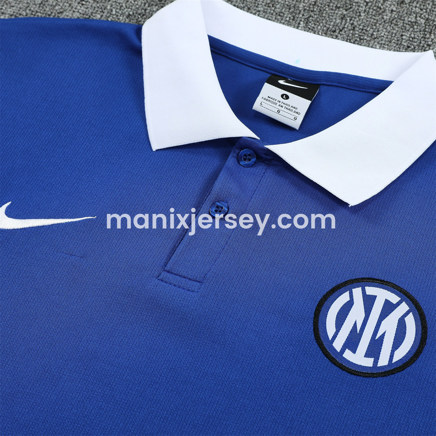 ManixJersey.com | Inter Milan 25-26 POLO Short-Sleeve Training Set - Blue Top and Pants -Customize Name, Number and Patch | Worldwide Shipping
