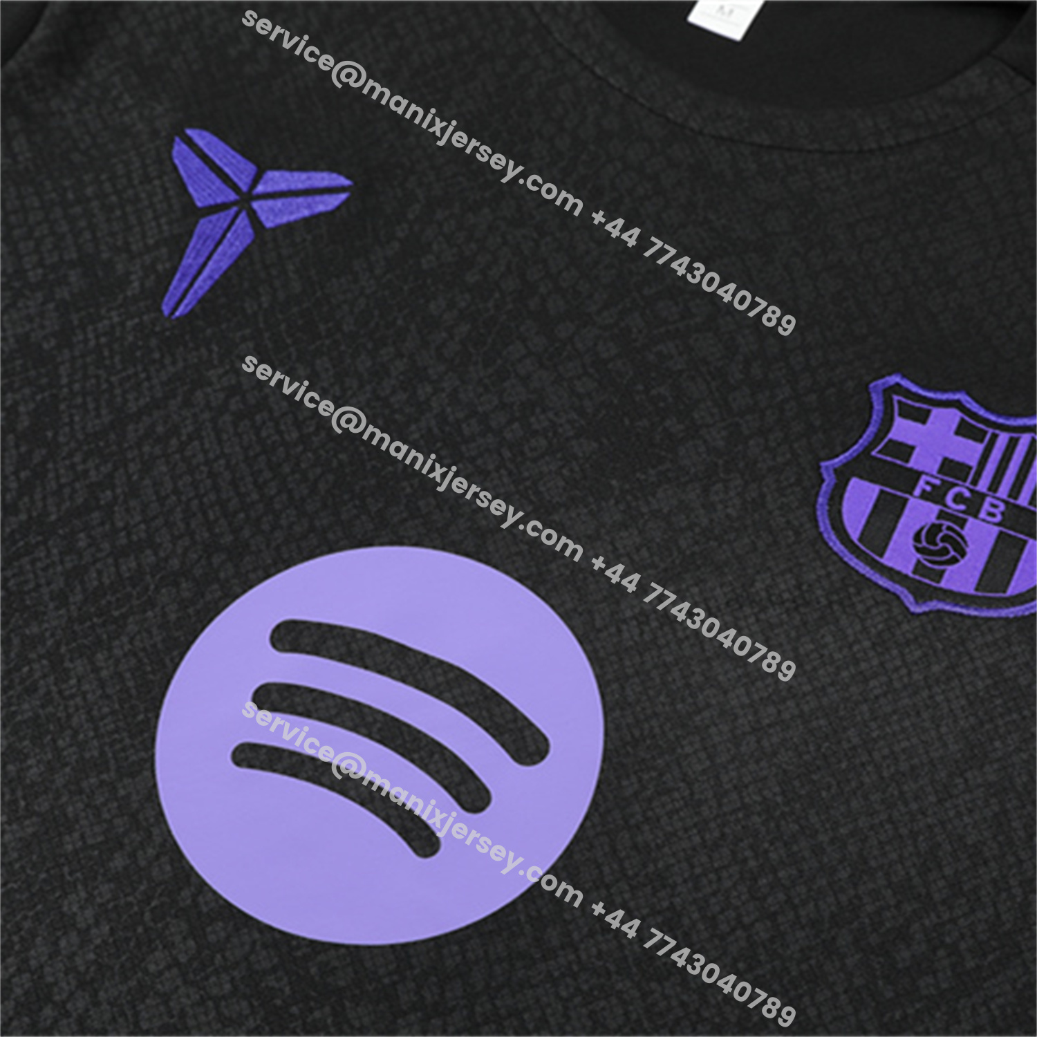 ManixJersey.com | Barcelona 25-26 X KB Short-Sleeve Training Set - Black Blue Top & Black Shorts -Customize Name, Number and Patch | Worldwide Shipping