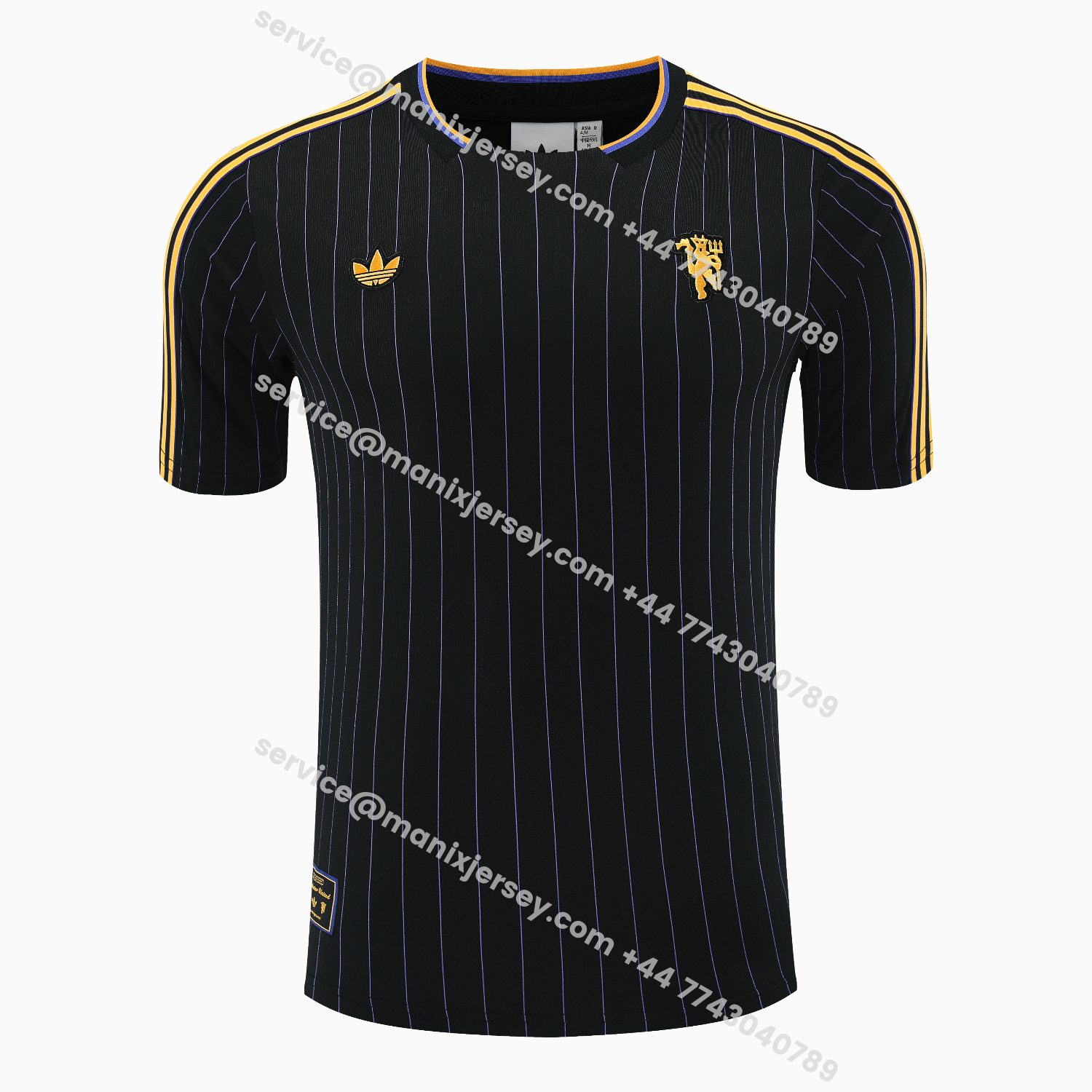 ManixJersey.com | Manchester United 25-26 Short-Sleeve Training Set - Black Top & Black Shorts -Customize Name, Number and Patch | Worldwide Shipping