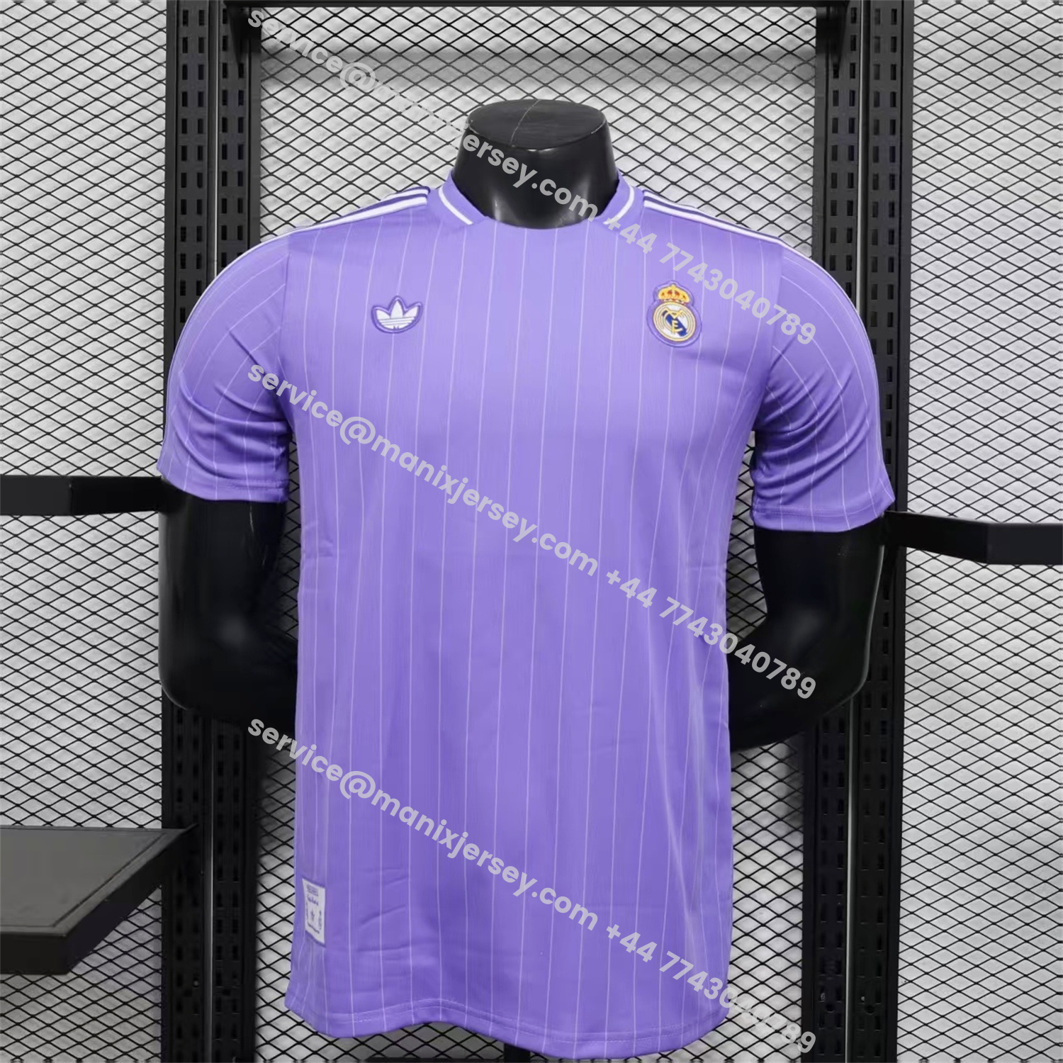 ManixJersey.com | Real Madrid 25-26 Icon Range Trefoil Light Purple Travel Jersey - Player Version -Customize Name, Number and Patch | Worldwide Shipping