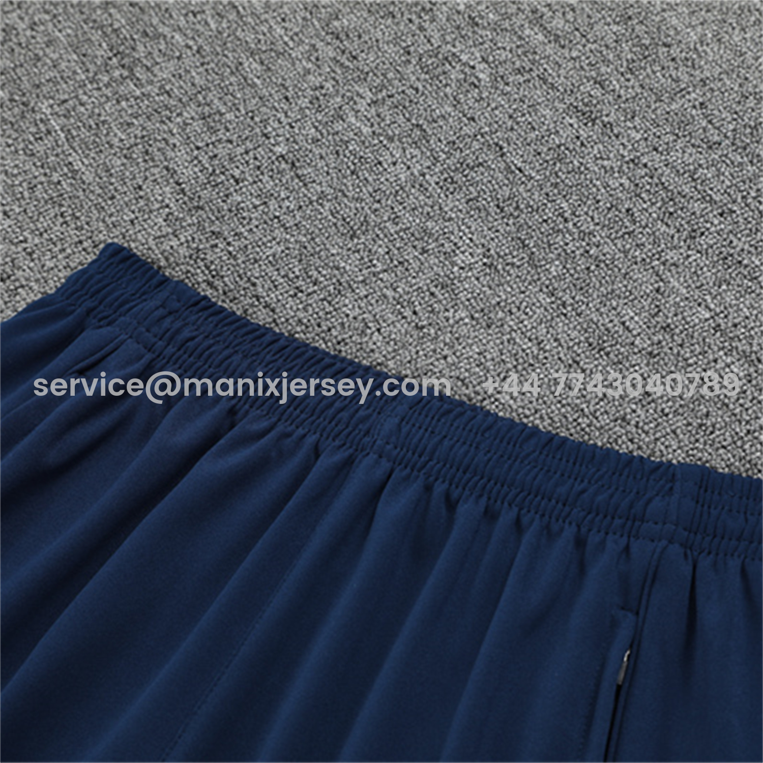 ManixJersey.com | Arsenal 25-26 Long Sleeves Training Set - Light Grey Top & Blue Pants -Customize Name, Number and Patch | Worldwide Shipping