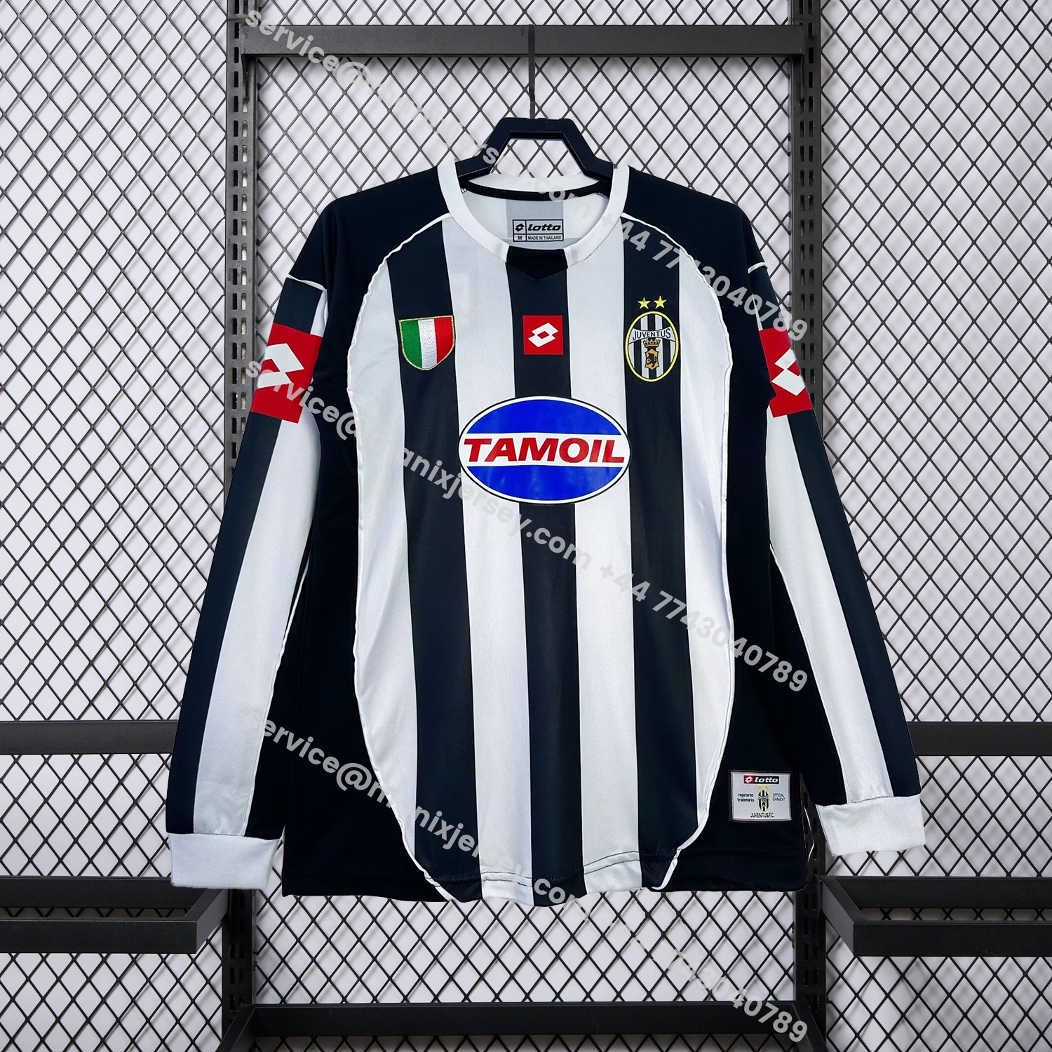 ManixJersey.com | Retro Juventus 2002-03 European Home Long Sleeves Jersey -Customize Name, Number and Patch | Worldwide Shipping