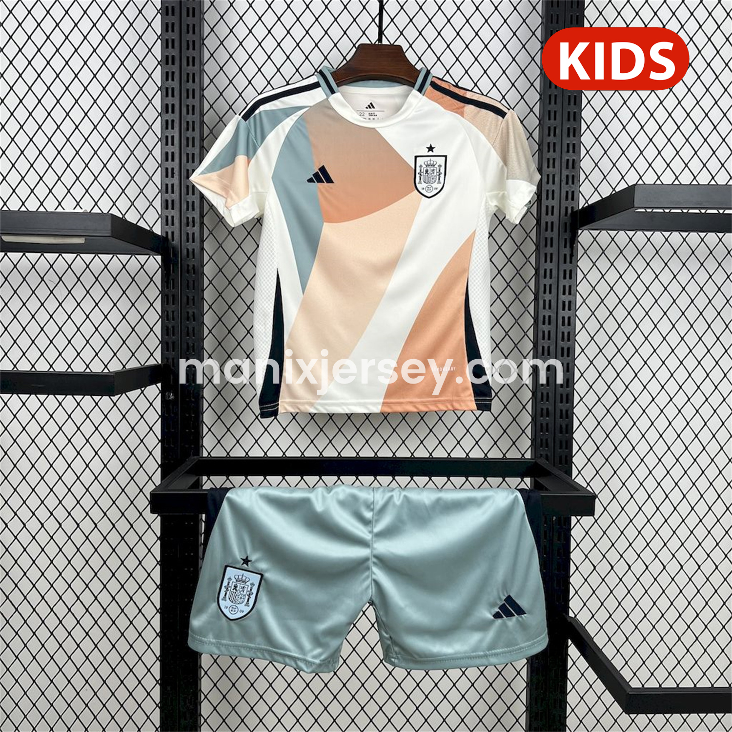 ManixJersey.com | Spain 2025 Women's Team Away Kids Kit -Customize Name, Number and Patch | Worldwide Shipping