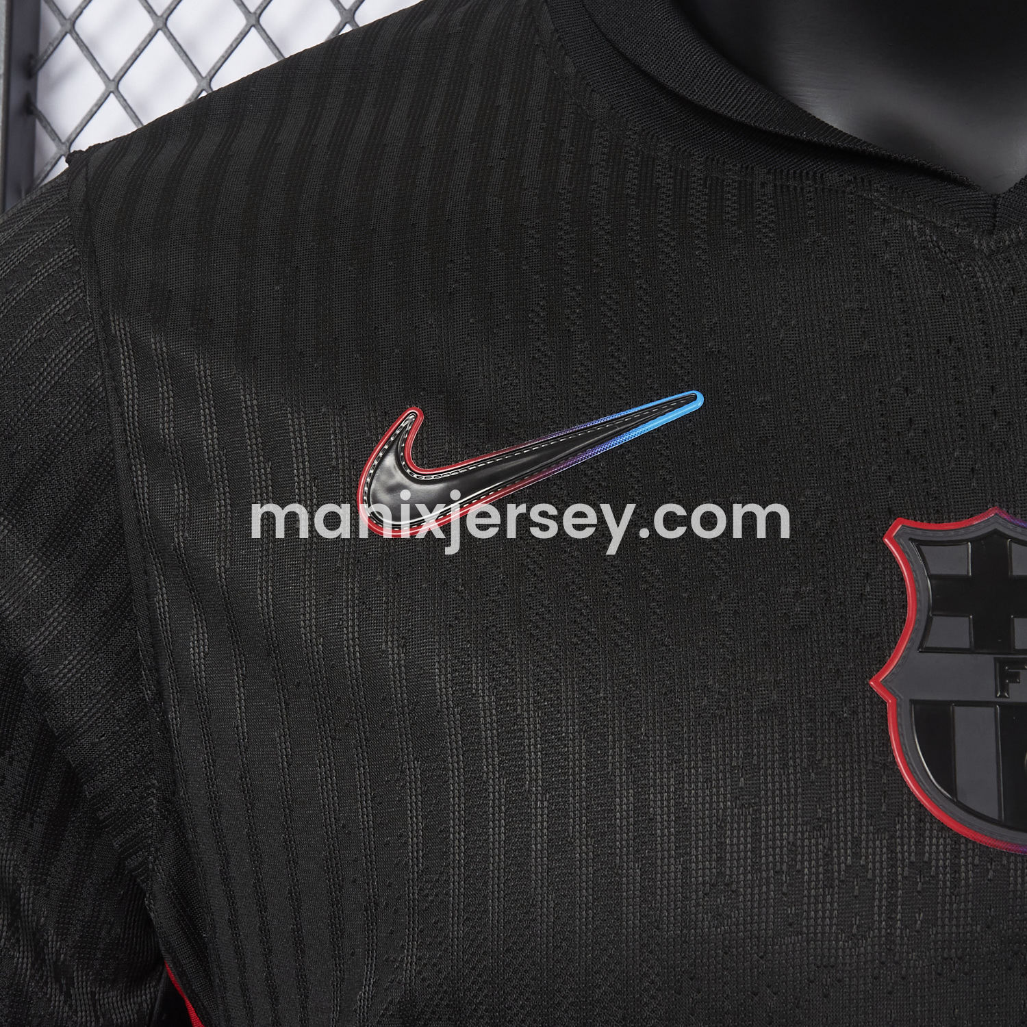 ManixJersey.com | 【New】Barcelona x Travis Scott 24-25 Away Pure Black Jersey - Player Version -Customize Name, Number and Patch | Worldwide Shipping