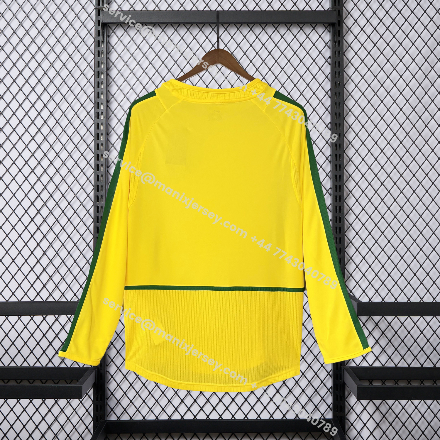 ManixJersey.com | Retro Brazil 2002 Home Long Sleeves Jersey -Customize Name, Number and Patch | Worldwide Shipping