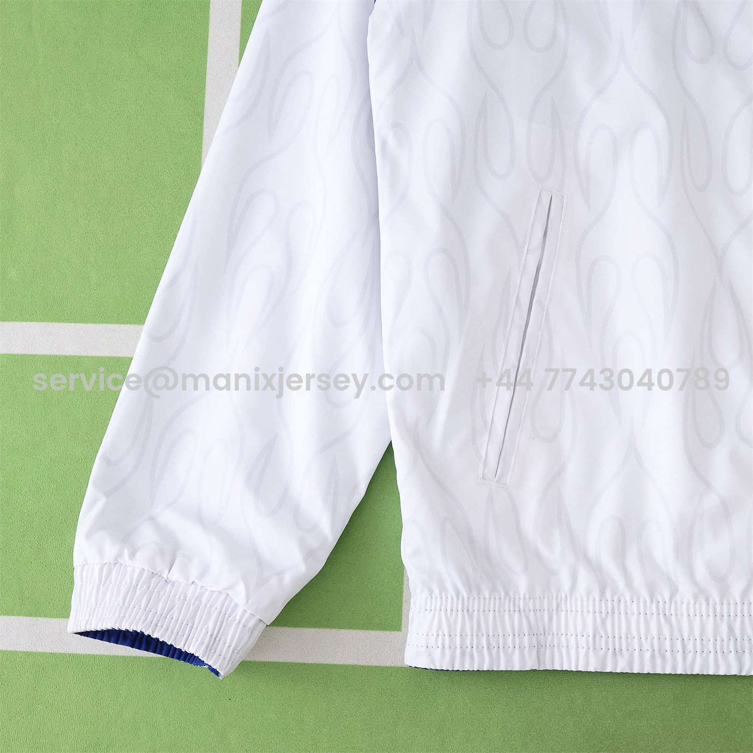 ManixJersey.com | Retro Japan 1998 Throwback Double Sided Reversible Windbreaker - White & Blue -Customize Name, Number and Patch | Worldwide Shipping