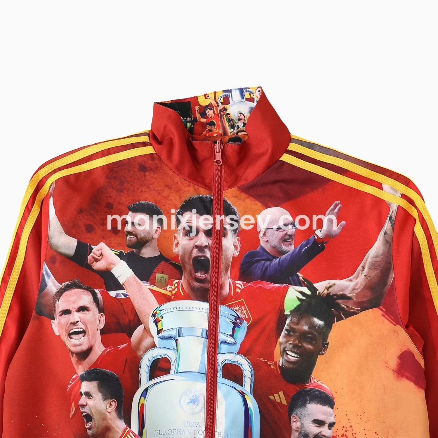 ManixJersey.com | Spain 24-25 Red Double Sided Reversible Windbreaker - 2024 EURO Championship -Customize Name, Number and Patch | Worldwide Shipping