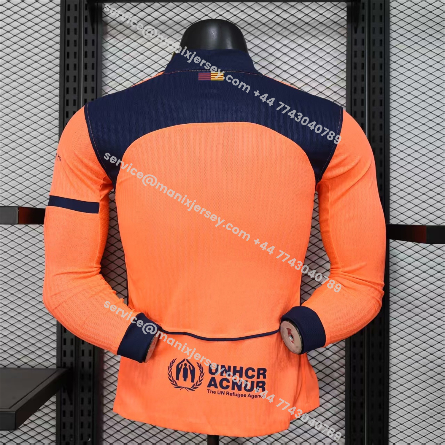 ManixJersey.com | Barcelona 25-26 Third Orange Long Sleeves Jersey - Player Version -Customize Name, Number and Patch | Worldwide Shipping