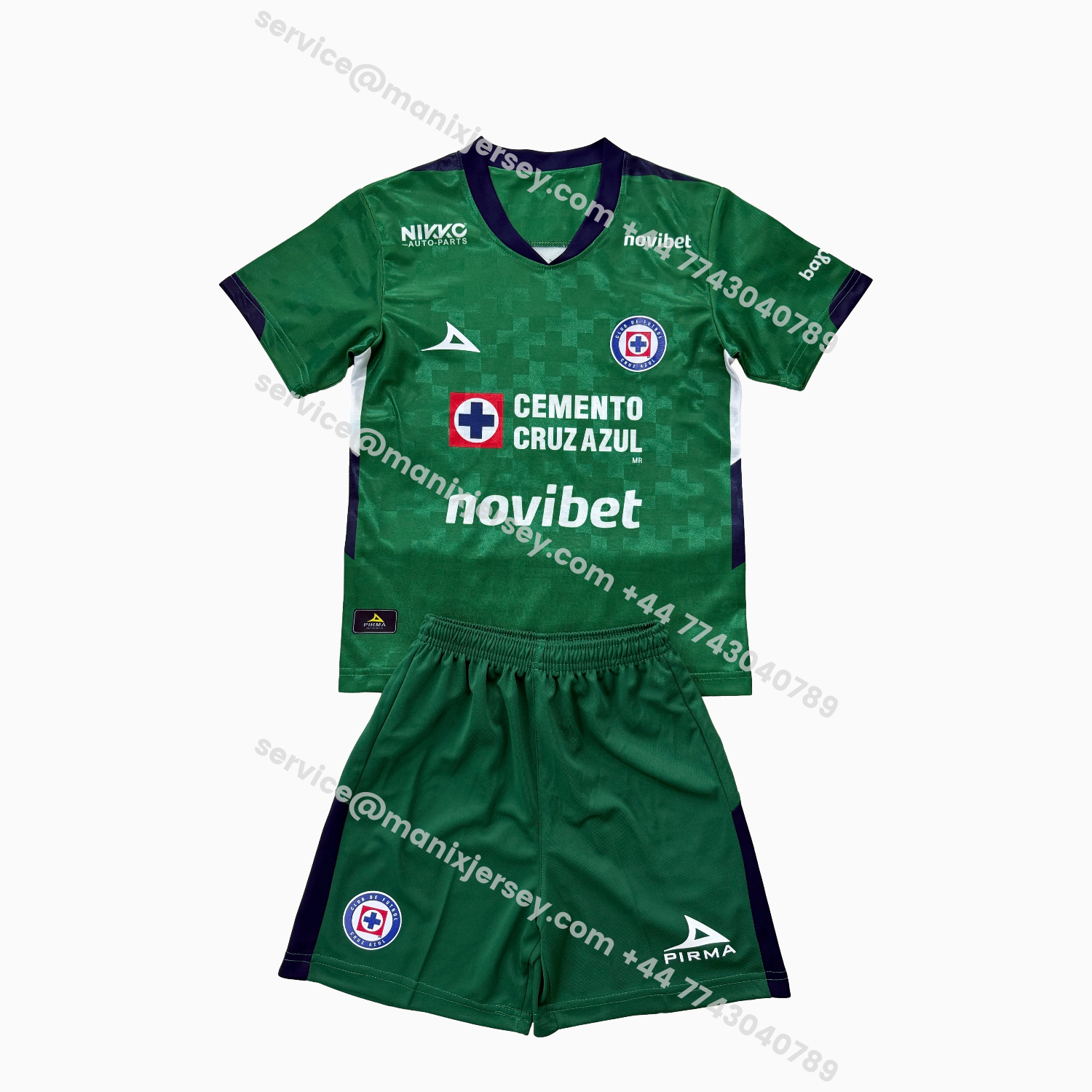 ManixJersey.com | Cruz Azul 25-26 Green Goalkeeper Kids Kit -Customize Name, Number and Patch | Worldwide Shipping