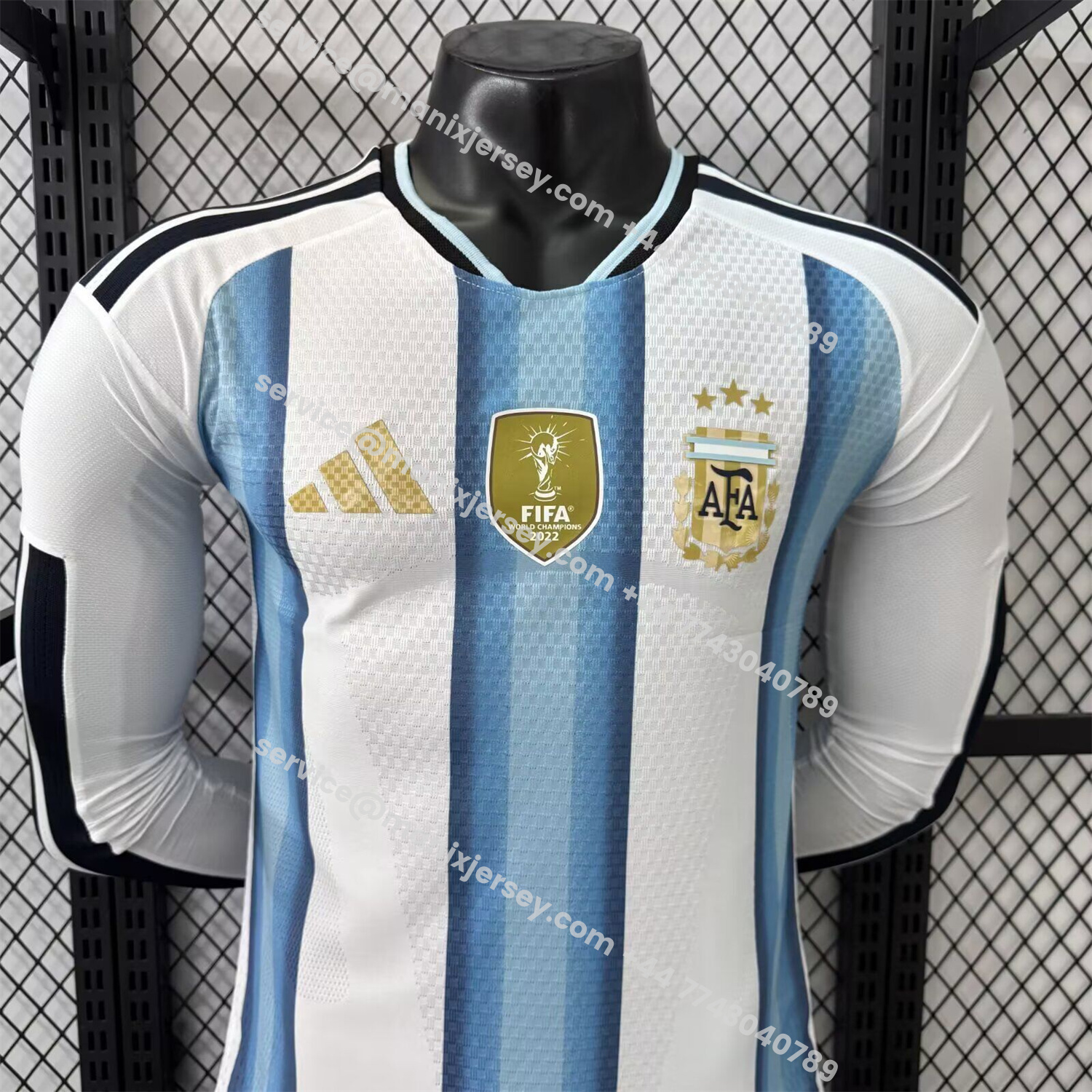 ManixJersey.com | Argentina 2026 Home Long Sleeves Jersey - Player Version -Customize Name, Number and Patch | Worldwide Shipping