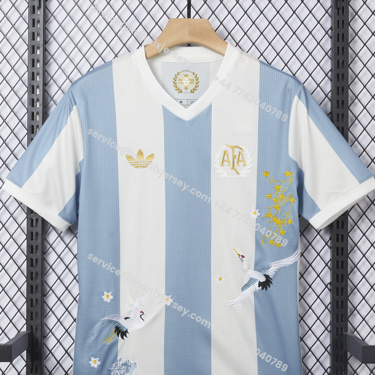 ManixJersey.com | 【Embroidered Flower Version】Argentina 25-26 50th Anniversary Jersey - Player Version -Customize Name, Number and Patch | Worldwide Shipping
