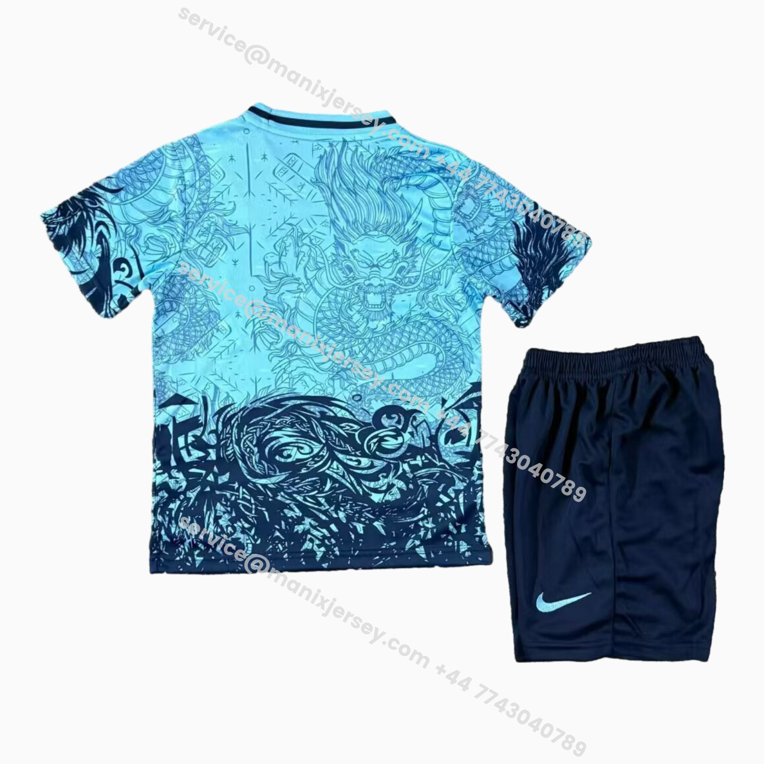 ManixJersey.com | Barcelona 25-26 Blue Dragon Special Kids Kit -Customize Name, Number and Patch | Worldwide Shipping