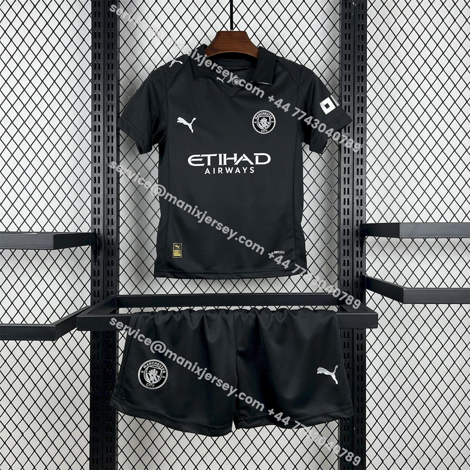 ManixJersey.com | Manchester City 25-26 Away Black Kids Kit -Customize Name, Number and Patch | Worldwide Shipping