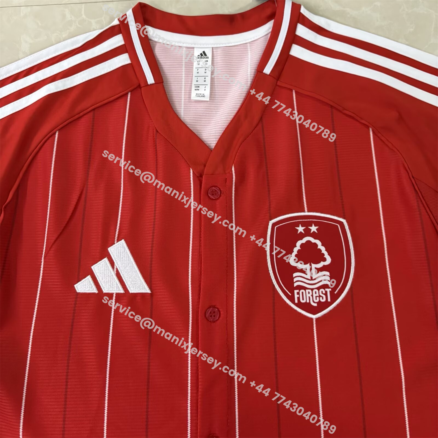 ManixJersey.com | Nottingham Forest 25-26 Red Baseball Jersey -Customize Name, Number and Patch | Worldwide Shipping