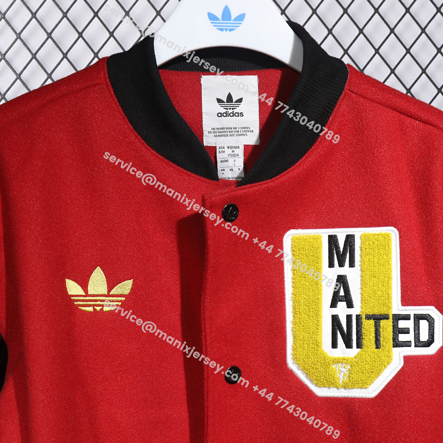 ManixJersey.com | Manchester United 25-26 Warm Windbreaker Jacket - Red And Black -Customize Name, Number and Patch | Worldwide Shipping